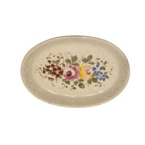 Goldcastle Trinket Dish Small Cream Floral Moriage Hand Painted Japan
